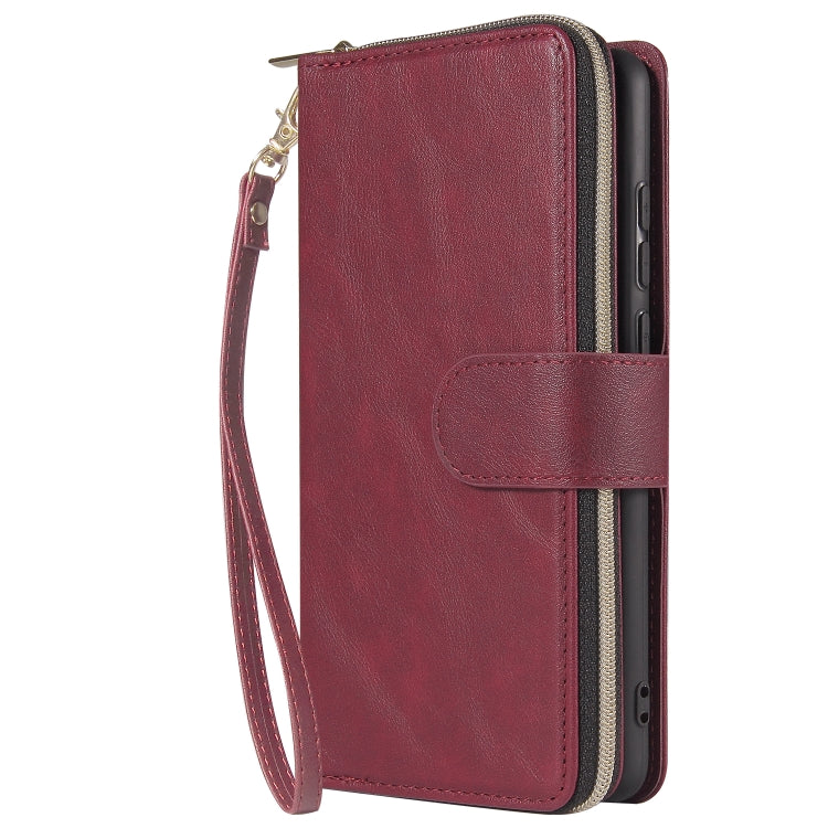 For Huawei P30 Zipper Wallet Bag Horizontal Flip PU Leather Case with Holder & 9 Card Slots & Wallet & Lanyard & Photo Frame