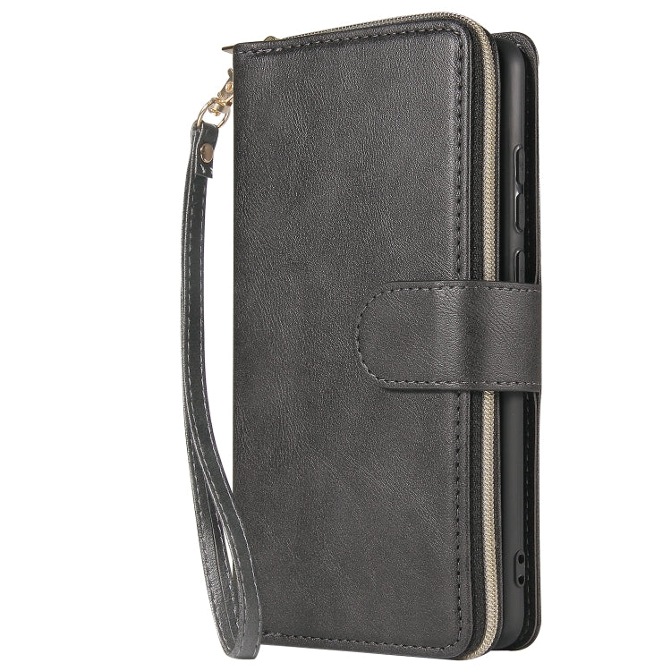 For Huawei P30 Zipper Wallet Bag Horizontal Flip PU Leather Case with Holder & 9 Card Slots & Wallet & Lanyard & Photo Frame