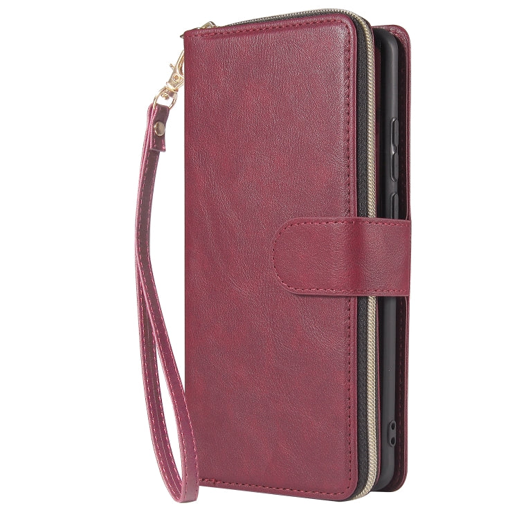For Huawei P30 Pro Zipper Wallet Bag Horizontal Flip PU Leather Case with Holder & 9 Card Slots & Wallet & Lanyard & Photo Frame