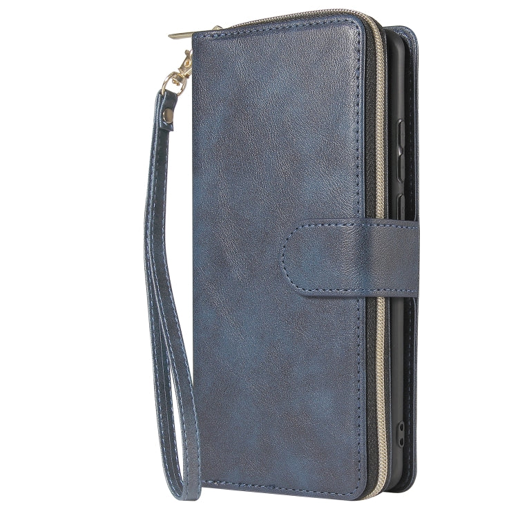 For Huawei P30 Pro Zipper Wallet Bag Horizontal Flip PU Leather Case with Holder & 9 Card Slots & Wallet & Lanyard & Photo Frame