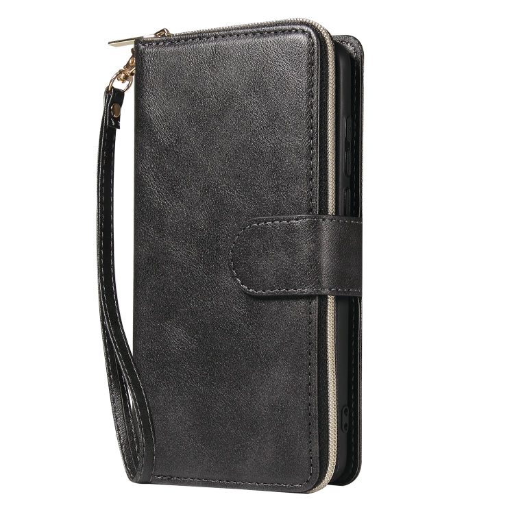 For Huawei P40 Zipper Wallet Bag Horizontal Flip PU Leather Case with Holder & 9 Card Slots & Wallet & Lanyard & Photo Frame