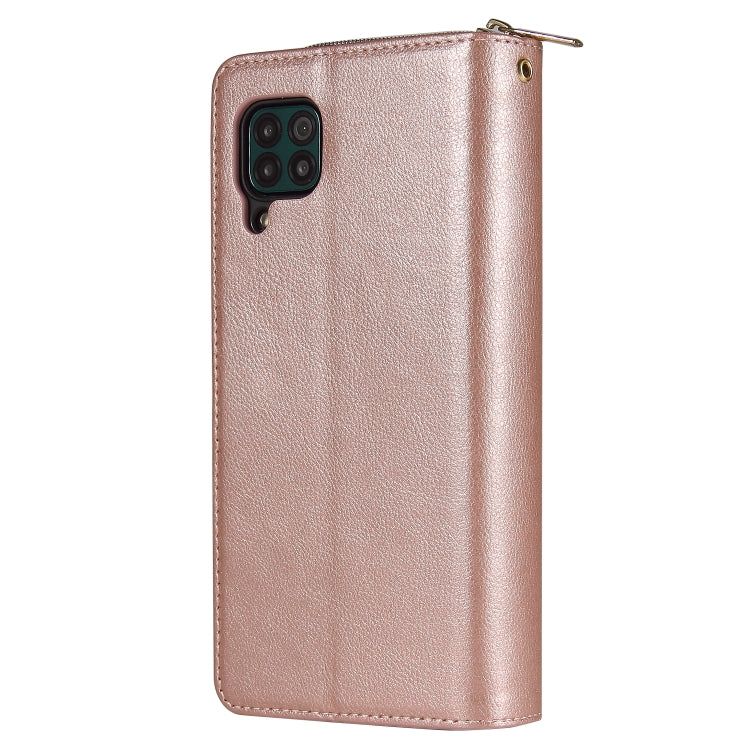 For Huawei P40 Lite Zipper Wallet Bag Horizontal Flip PU Leather Case with Holder & 9 Card Slots & Wallet & Lanyard & Photo Frame