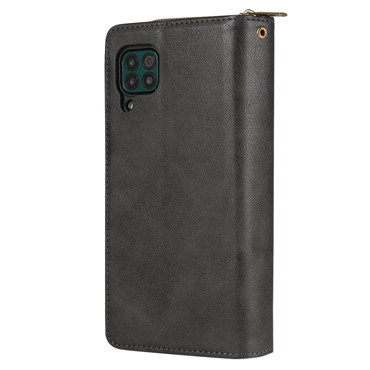 For Huawei P40 Lite Zipper Wallet Bag Horizontal Flip PU Leather Case with Holder & 9 Card Slots & Wallet & Lanyard & Photo Frame