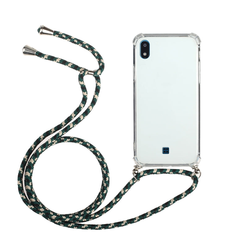 For LG K20 (2019) Four-Corner Shockproof Transparent TPU Protective Case with Lanyard