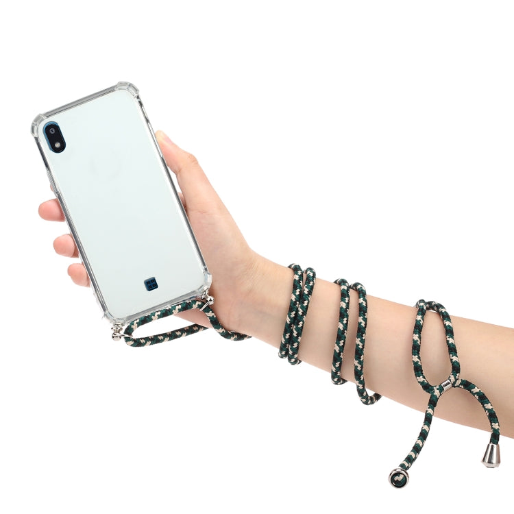 For LG K20 (2019) Four-Corner Shockproof Transparent TPU Protective Case with Lanyard