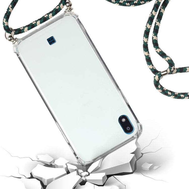 For LG K20 (2019) Four-Corner Shockproof Transparent TPU Protective Case with Lanyard