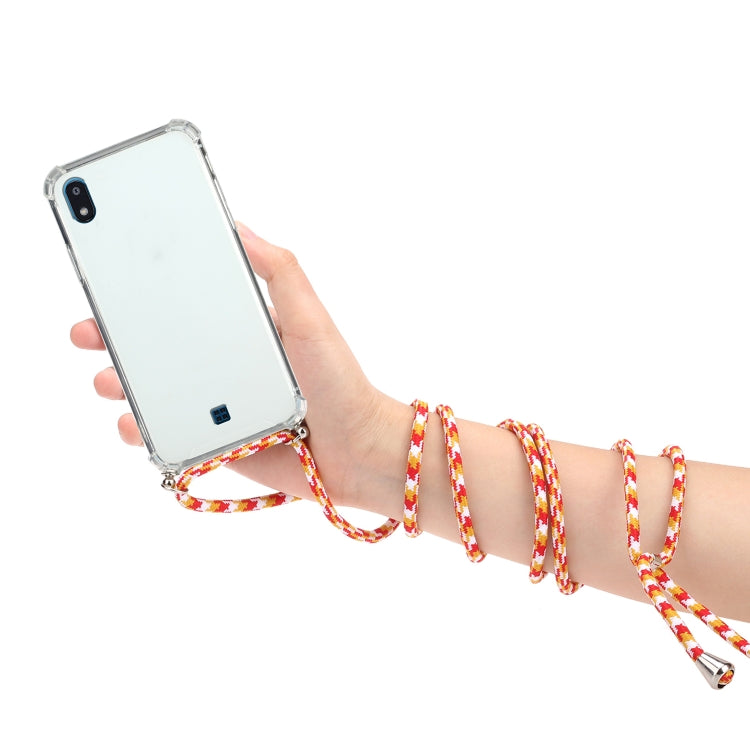 For LG K20 (2019) Four-Corner Shockproof Transparent TPU Protective Case with Lanyard