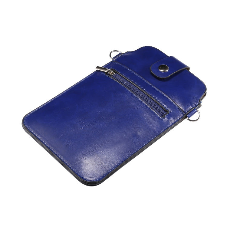 Crazy Horse Textured Riser Touch Screen Phone Case Universal Diagonal Carrying Leather Case Suitable for 5.5-6.9 inch Smartphones