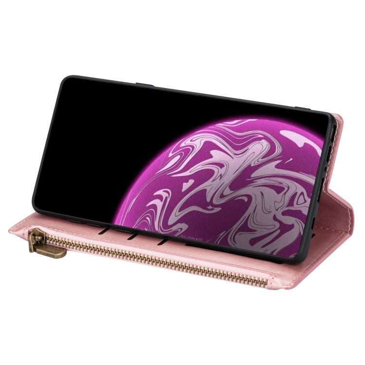 For Xiaomi Redmi 8A Zipper Multi-card Slots Horizontal Flip PU Leather Case with Holder & Card Slots & Wallet & Lanyard & Photo Frame