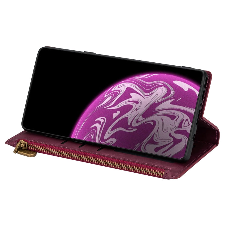 For Xiaomi Redmi Note 8 Zipper Multi-card Slots Horizontal Flip PU Leather Case with Holder & Card Slots & Wallet & Lanyard & Photo Frame