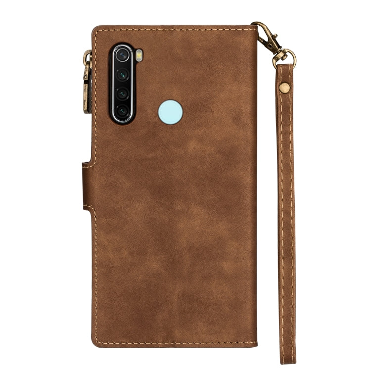 For Xiaomi Redmi Note 8 Zipper Multi-card Slots Horizontal Flip PU Leather Case with Holder & Card Slots & Wallet & Lanyard & Photo Frame