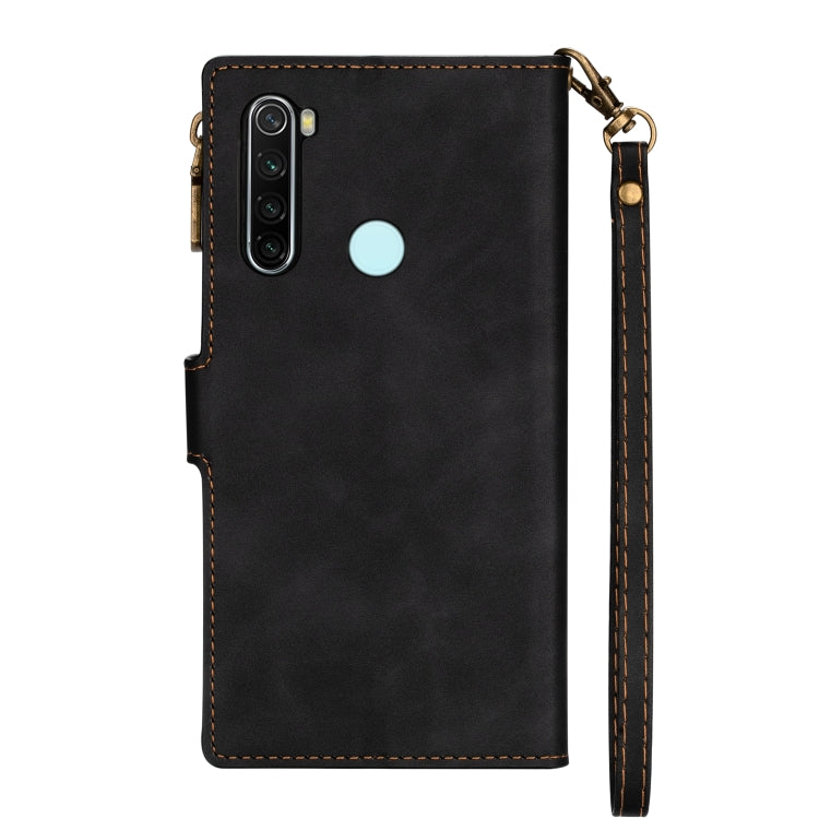 For Xiaomi Redmi Note 8 Zipper Multi-card Slots Horizontal Flip PU Leather Case with Holder & Card Slots & Wallet & Lanyard & Photo Frame