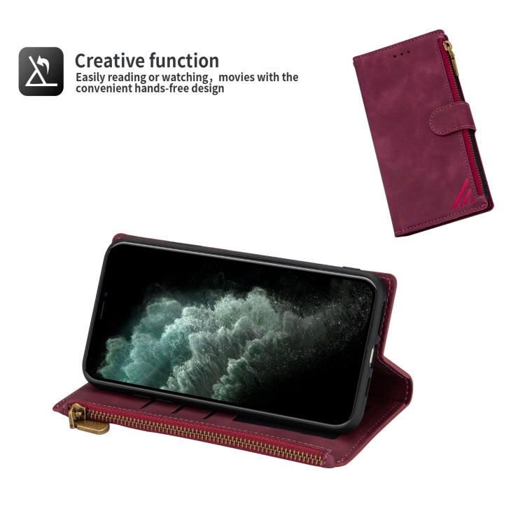 For Xiaomi Redmi Note 8 Pro Zipper Multi-card Slots Horizontal Flip PU Leather Case with Holder & Card Slots & Wallet & Lanyard & Photo Frame