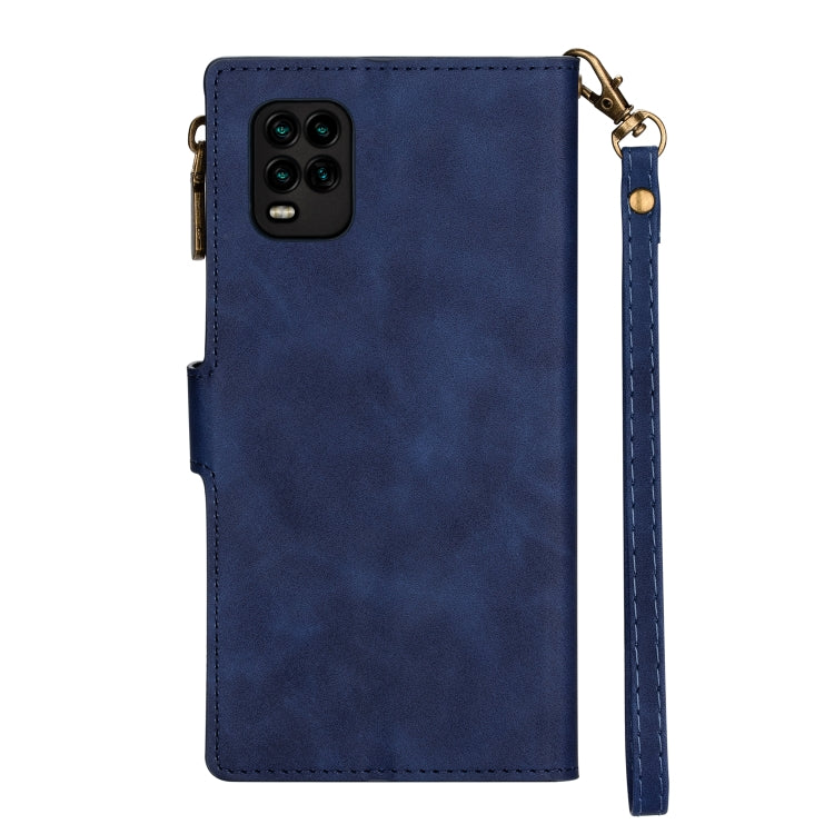 For Xiaomi Mi 10 Lite Zipper Multi-card Slots Horizontal Flip PU Leather Case with Holder & Card Slots & Wallet & Lanyard & Photo Frame