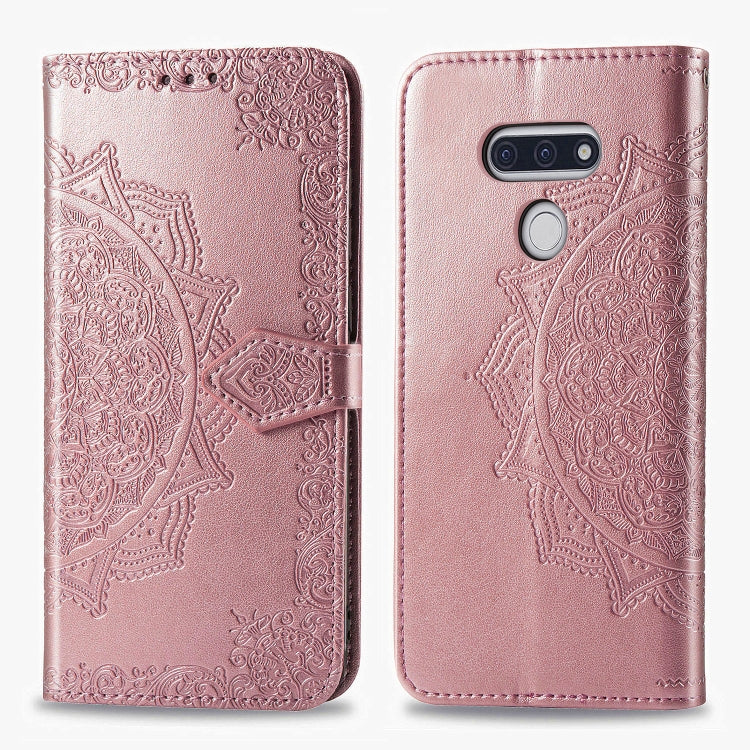 For LG Style3 L-41A Embossed Mandala Pattern TPU + PU Horizontal Flip Leather Case with Holder & Three Card Slots & Wallet