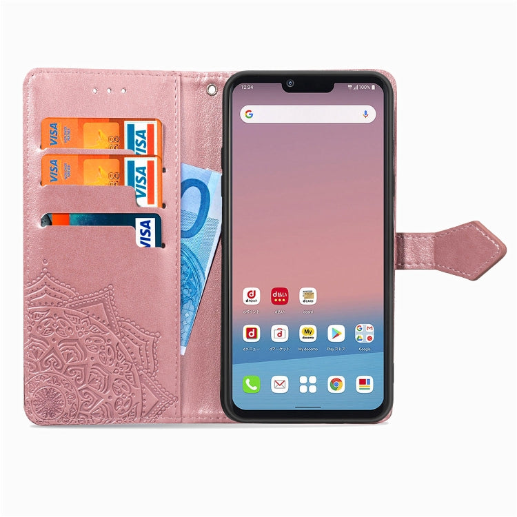 For LG Style3 L-41A Embossed Mandala Pattern TPU + PU Horizontal Flip Leather Case with Holder & Three Card Slots & Wallet