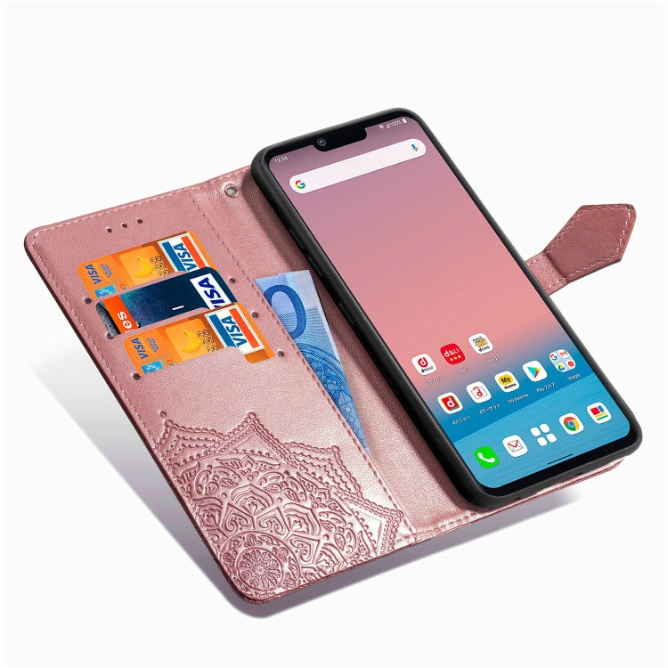 For LG Style3 L-41A Embossed Mandala Pattern TPU + PU Horizontal Flip Leather Case with Holder & Three Card Slots & Wallet