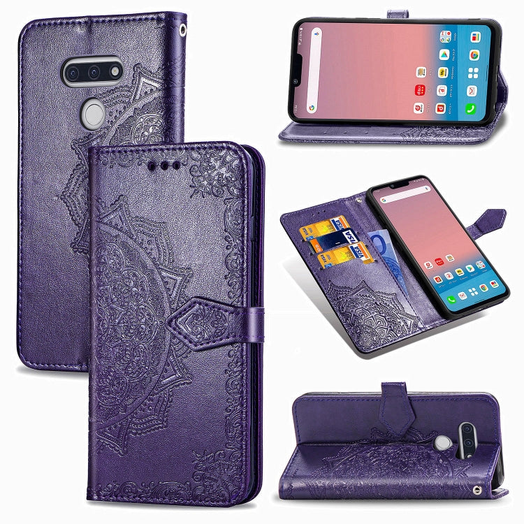 For LG Style3 L-41A Embossed Mandala Pattern TPU + PU Horizontal Flip Leather Case with Holder & Three Card Slots & Wallet