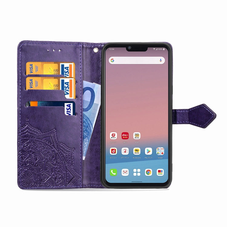 For LG Style3 L-41A Embossed Mandala Pattern TPU + PU Horizontal Flip Leather Case with Holder & Three Card Slots & Wallet