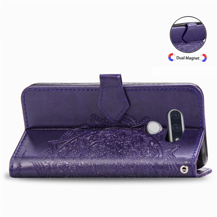 For LG Style3 L-41A Embossed Mandala Pattern TPU + PU Horizontal Flip Leather Case with Holder & Three Card Slots & Wallet