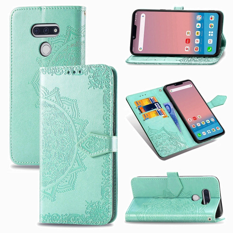 For LG Style3 L-41A Embossed Mandala Pattern TPU + PU Horizontal Flip Leather Case with Holder & Three Card Slots & Wallet