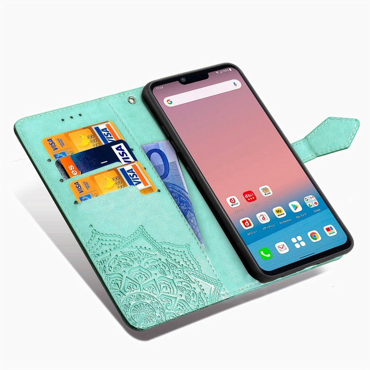 For LG Style3 L-41A Embossed Mandala Pattern TPU + PU Horizontal Flip Leather Case with Holder & Three Card Slots & Wallet