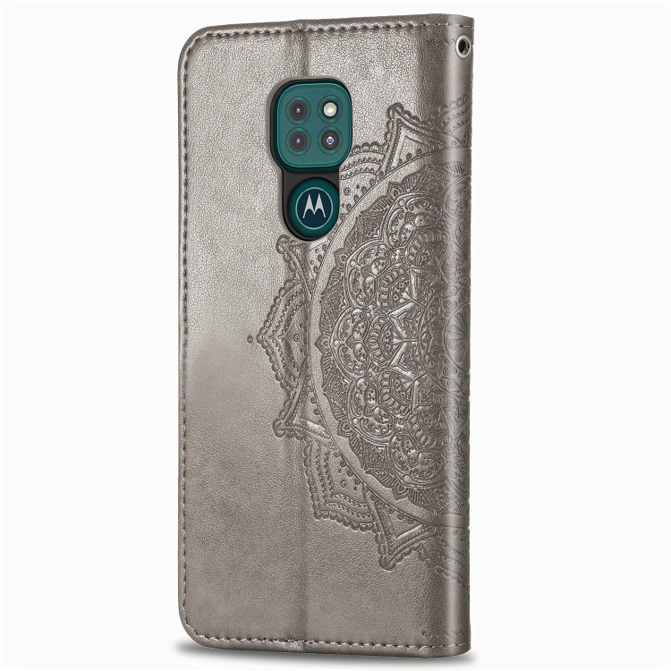 For Motorola Moto G9 Play Embossed Mandala Pattern TPU + PU Horizontal Flip Leather Case with Holder & Three Card Slots & Wallet