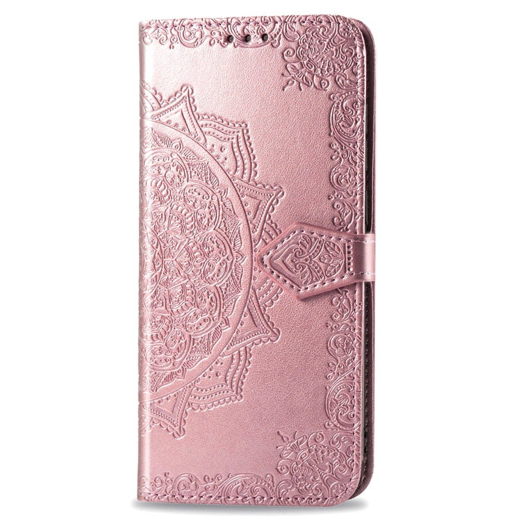 For OPPO A53 2020 Embossed Mandala Pattern TPU + PU Horizontal Flip Leather Case with Holder & Three Card Slots & Wallet