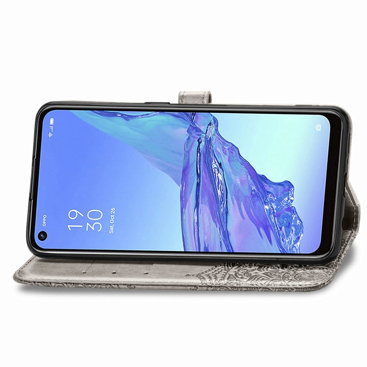 For OPPO A53 2020 Embossed Mandala Pattern TPU + PU Horizontal Flip Leather Case with Holder & Three Card Slots & Wallet