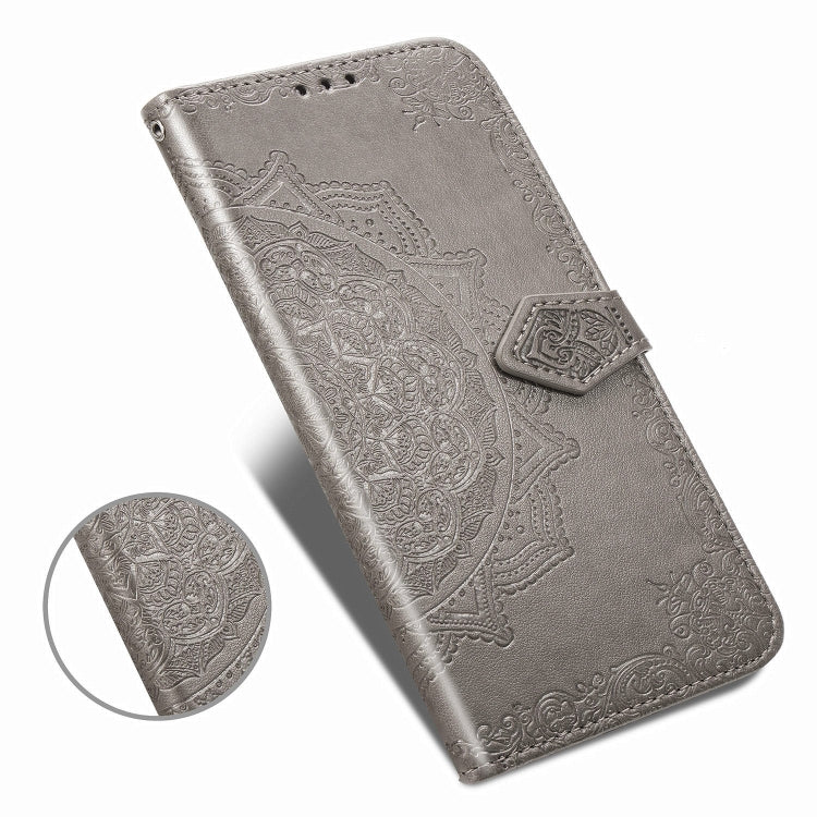For OPPO A53 2020 Embossed Mandala Pattern TPU + PU Horizontal Flip Leather Case with Holder & Three Card Slots & Wallet