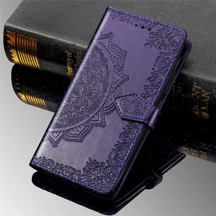 For OPPO Reno4 Pro 4G Embossed Mandala Pattern TPU + PU Horizontal Flip Leather Case with Holder & Three Card Slots & Wallet