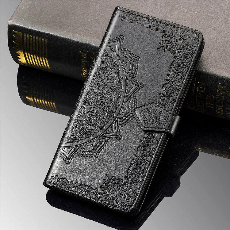 For OPPO Reno4 Pro 4G Embossed Mandala Pattern TPU + PU Horizontal Flip Leather Case with Holder & Three Card Slots & Wallet