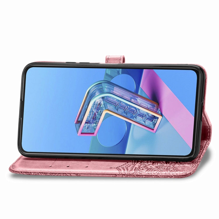 For Asus Zenfone 7 ZS670KS Embossed Mandala Pattern TPU + PU Horizontal Flip Leather Case with Holder & Three Card Slots & Wallet