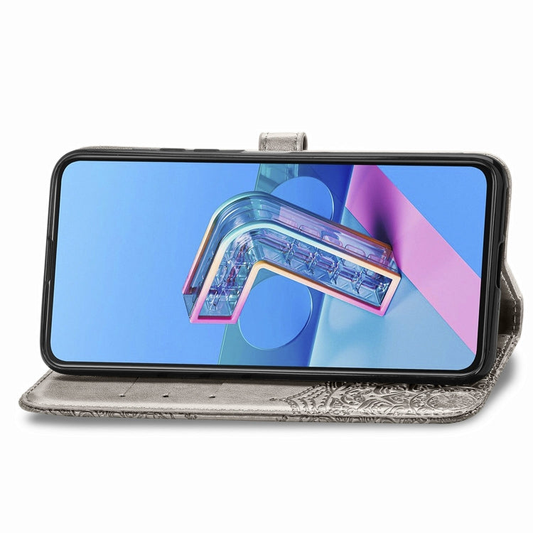 For Asus Zenfone 7 ZS670KS Embossed Mandala Pattern TPU + PU Horizontal Flip Leather Case with Holder & Three Card Slots & Wallet