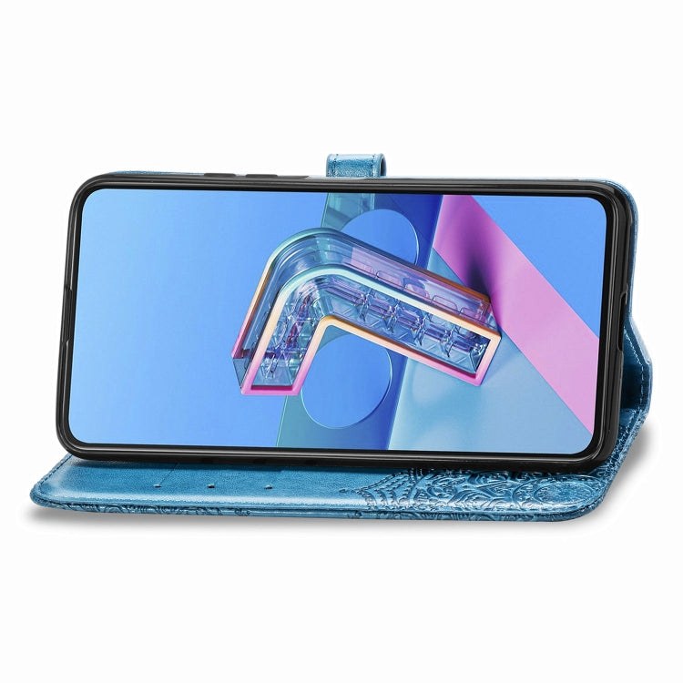 For Asus Zenfone 7 Pro ZS671KS Embossed Mandala Pattern TPU + PU Horizontal Flip Leather Case with Holder & Three Card Slots & Wallet