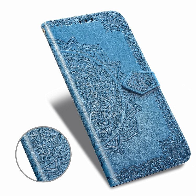 For Xiaomi Poco X3 NFC Embossed Mandala Pattern TPU + PU Horizontal Flip Leather Case with Holder & Three Card Slots & Wallet
