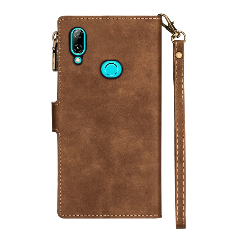 For Huawei P20 Lite Zipper Multi-card Slots Horizontal Flip PU Leather Case with Holder & Card Slots & Wallet & Lanyard & Photo Frame
