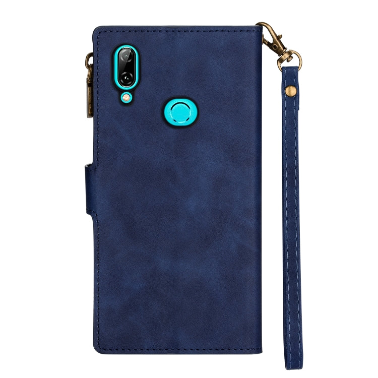 For Huawei P20 Lite Zipper Multi-card Slots Horizontal Flip PU Leather Case with Holder & Card Slots & Wallet & Lanyard & Photo Frame