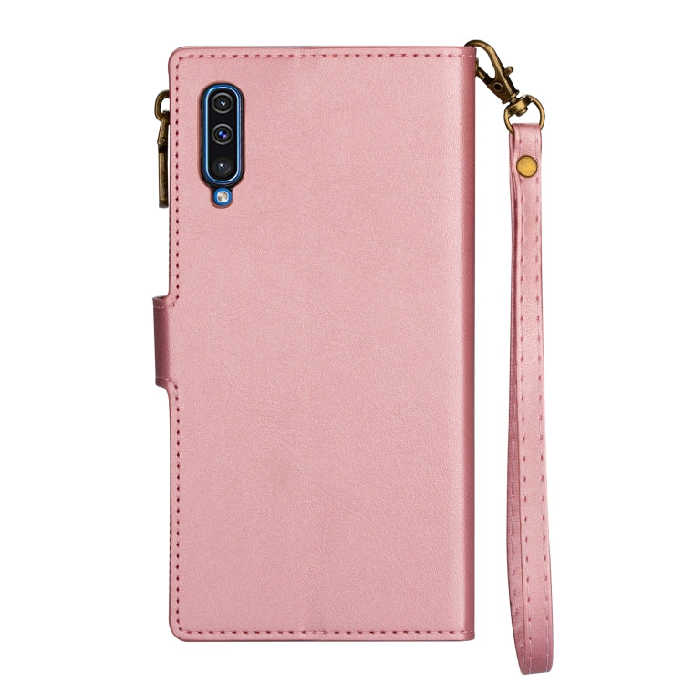 For Huawei P30 Zipper Multi-card Slots Horizontal Flip PU Leather Case with Holder & Card Slots & Wallet & Lanyard & Photo Frame