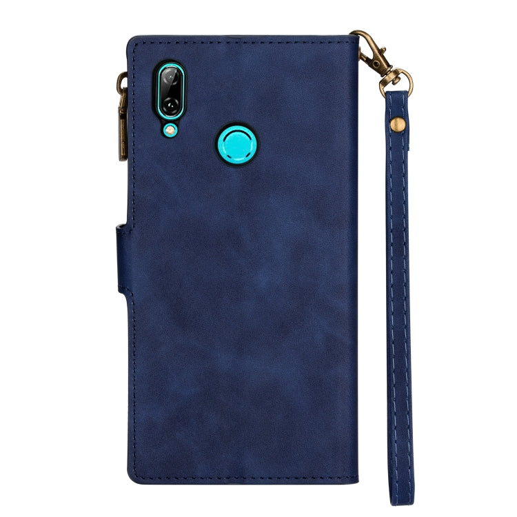 For Huawei P smart (2019) Zipper Multi-card Slots Horizontal Flip PU Leather Case with Holder & Card Slots & Wallet & Lanyard & Photo Frame