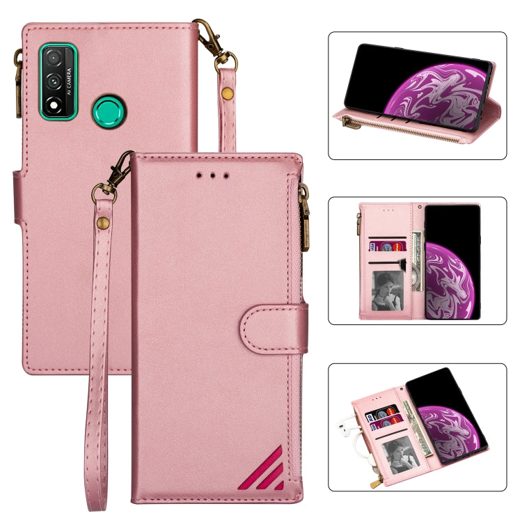 For Huawei P smart (2020) Zipper Multi-card Slots Horizontal Flip PU Leather Case with Holder & Card Slots & Wallet & Lanyard & Photo Frame