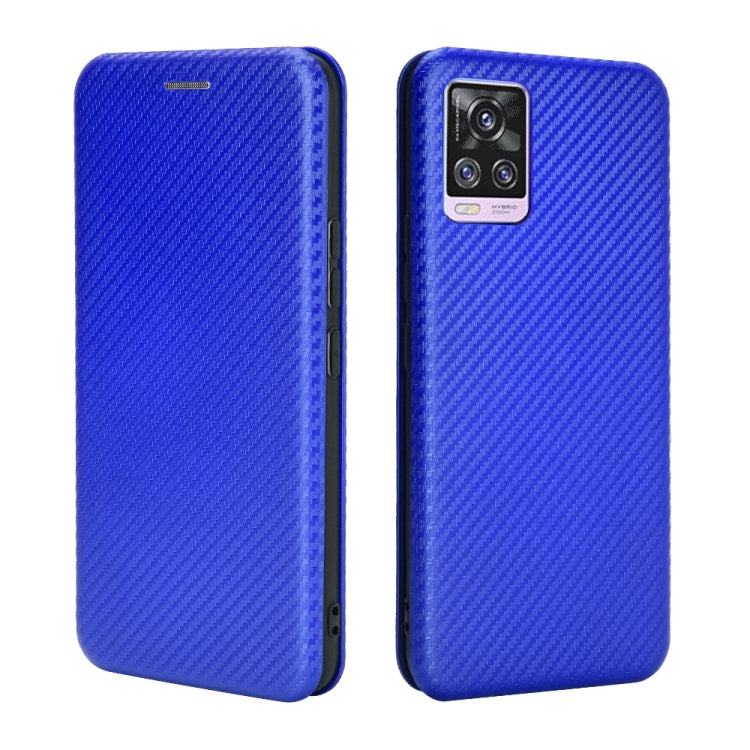 For Vivo V20 Pro Carbon Fiber Texture Horizontal Flip TPU + PC + PU Leather Case with Card Slot