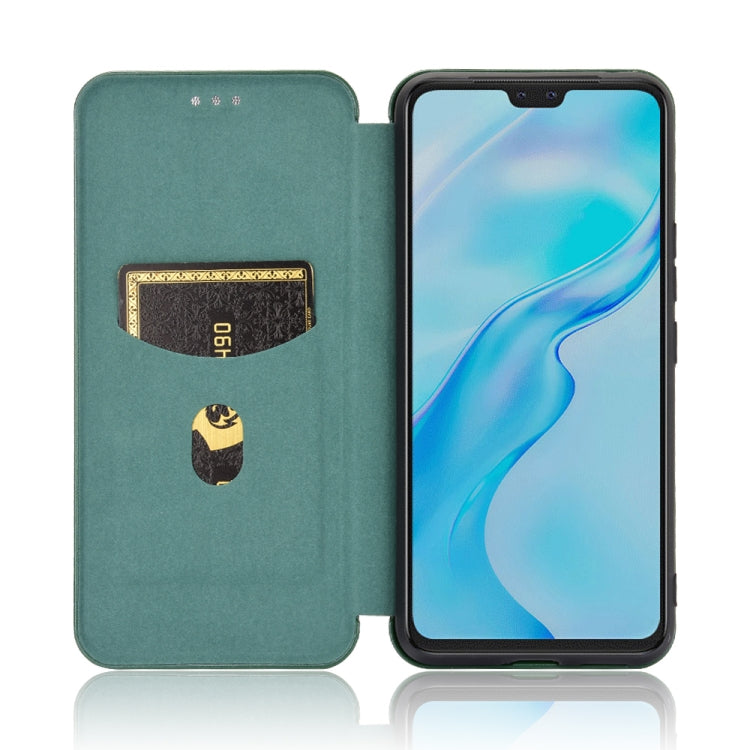 For Vivo V20 Pro Carbon Fiber Texture Horizontal Flip TPU + PC + PU Leather Case with Card Slot