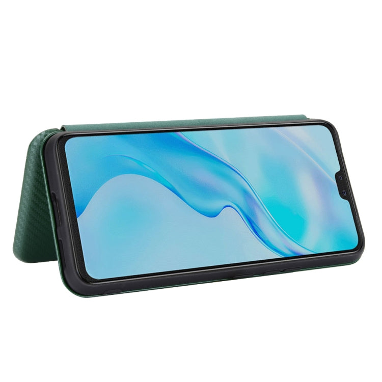 For Vivo V20 Pro Carbon Fiber Texture Horizontal Flip TPU + PC + PU Leather Case with Card Slot
