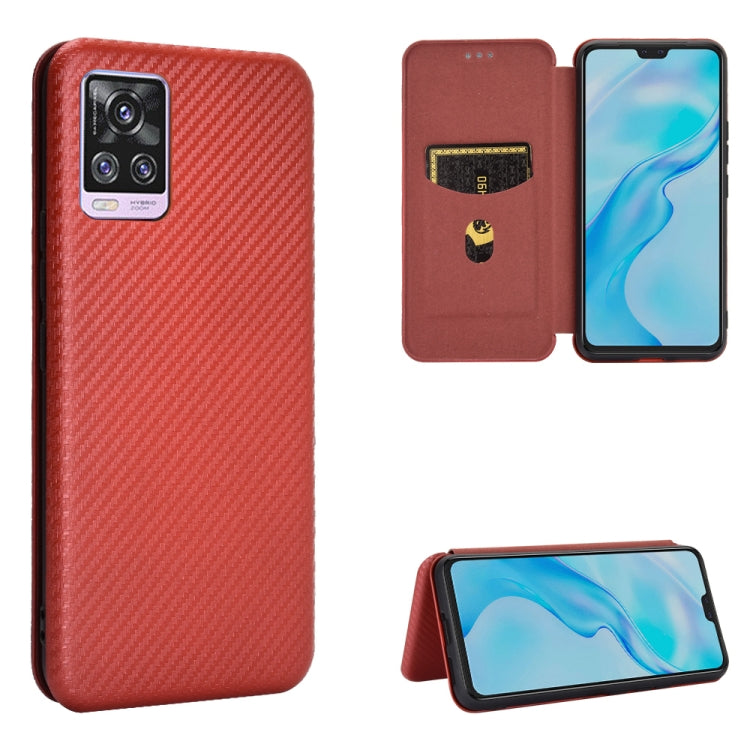 For Vivo V20 Pro Carbon Fiber Texture Horizontal Flip TPU + PC + PU Leather Case with Card Slot