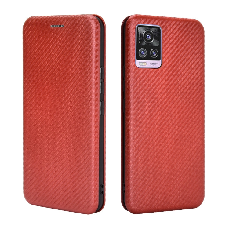 For Vivo V20 Pro Carbon Fiber Texture Horizontal Flip TPU + PC + PU Leather Case with Card Slot