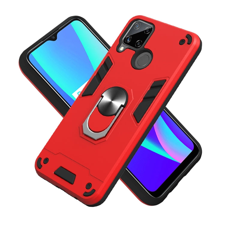 For OPPO Realme C12 / C15 Armour Series PC + TPU Protective Case with Ring Holder
