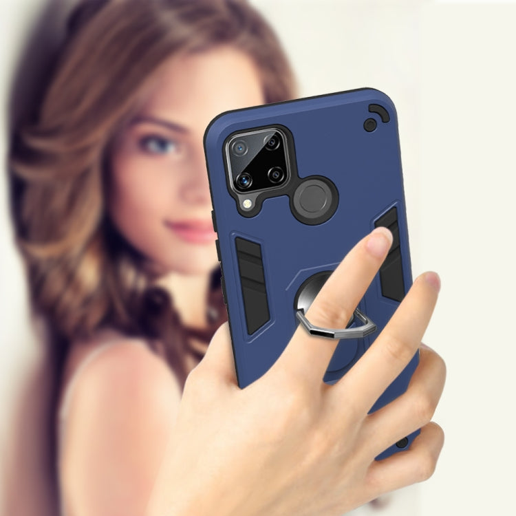 For OPPO Realme C12 / C15 Armour Series PC + TPU Protective Case with Ring Holder