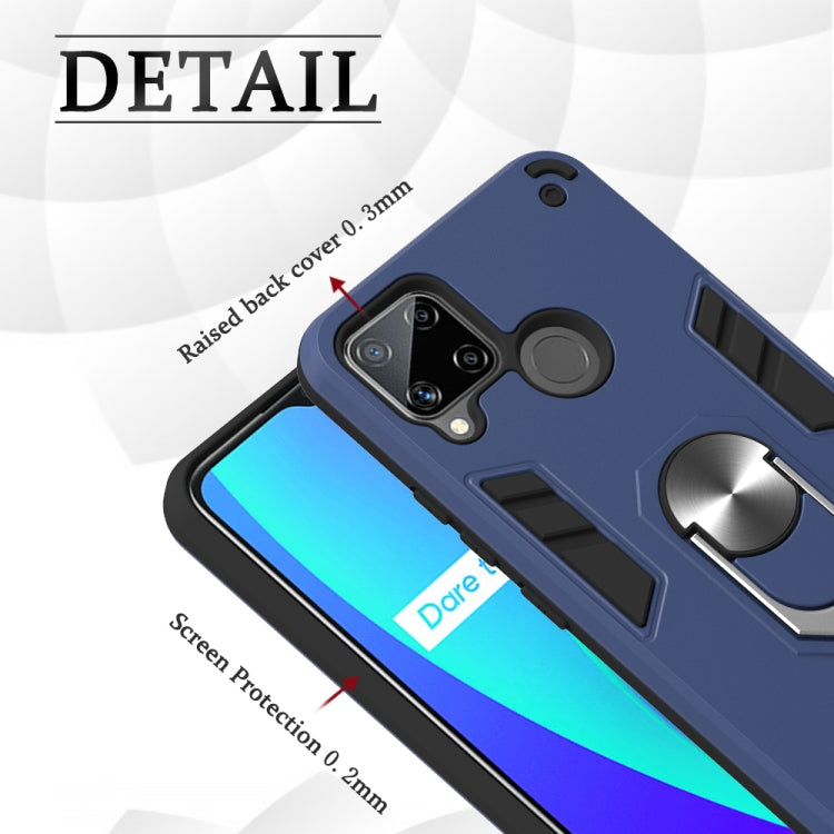 For OPPO Realme C12 / C15 Armour Series PC + TPU Protective Case with Ring Holder