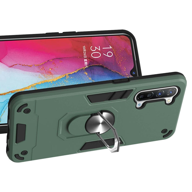 For OPPO Reno 3 Armour Series PC + TPU Protective Case with Ring Holder